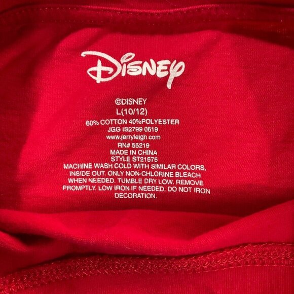 Disney Shirt Girls L 10/12 Minnie Mouse Graphic Cartoon Red Long Sleeve Tee NWOT - Picture 3 of 6